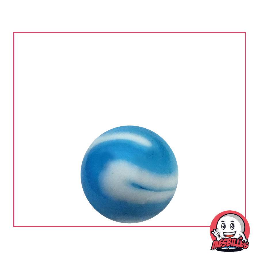 Murmeln Marseille 16 mm Azurblau in den Farben des Marseiller Fußballs