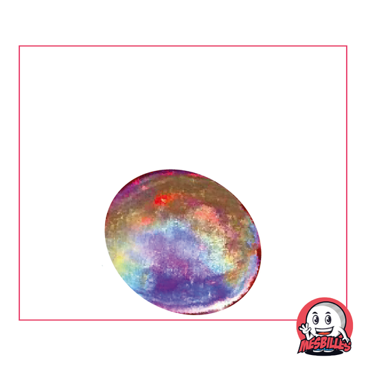 1 Bille Plate Irisée Orange 30 mm