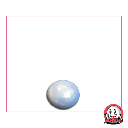 Petit Galet en verre Opaque et Brillant de Couleur Blanc, Collection Bille Glossy.
