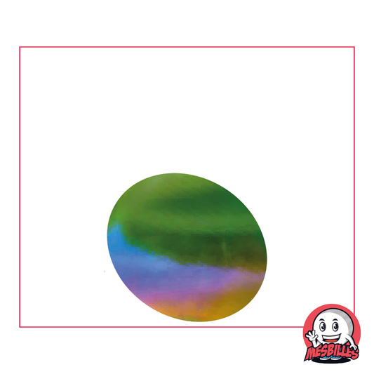 1 Bille Plate Irisée Vert-Jaune 30 mm