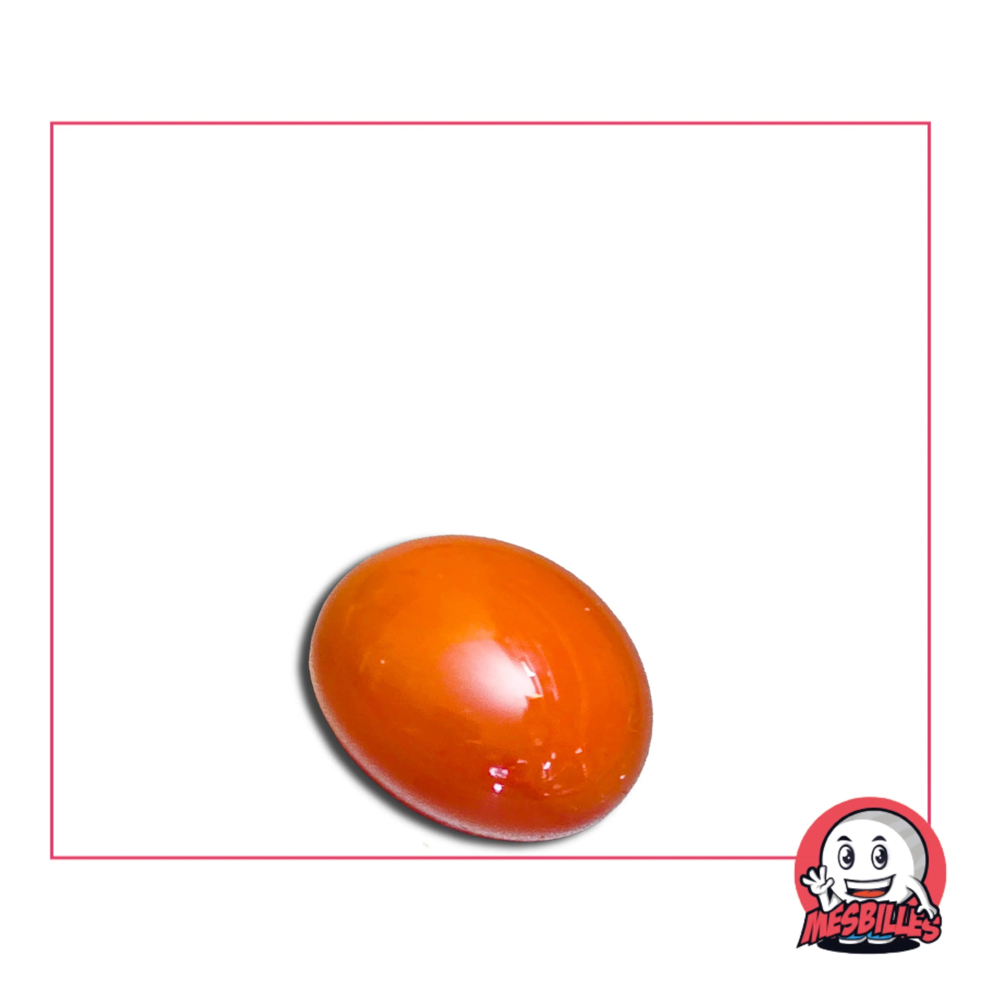 Bille Plate Perle Orange 12 mm – bille plate mate orange