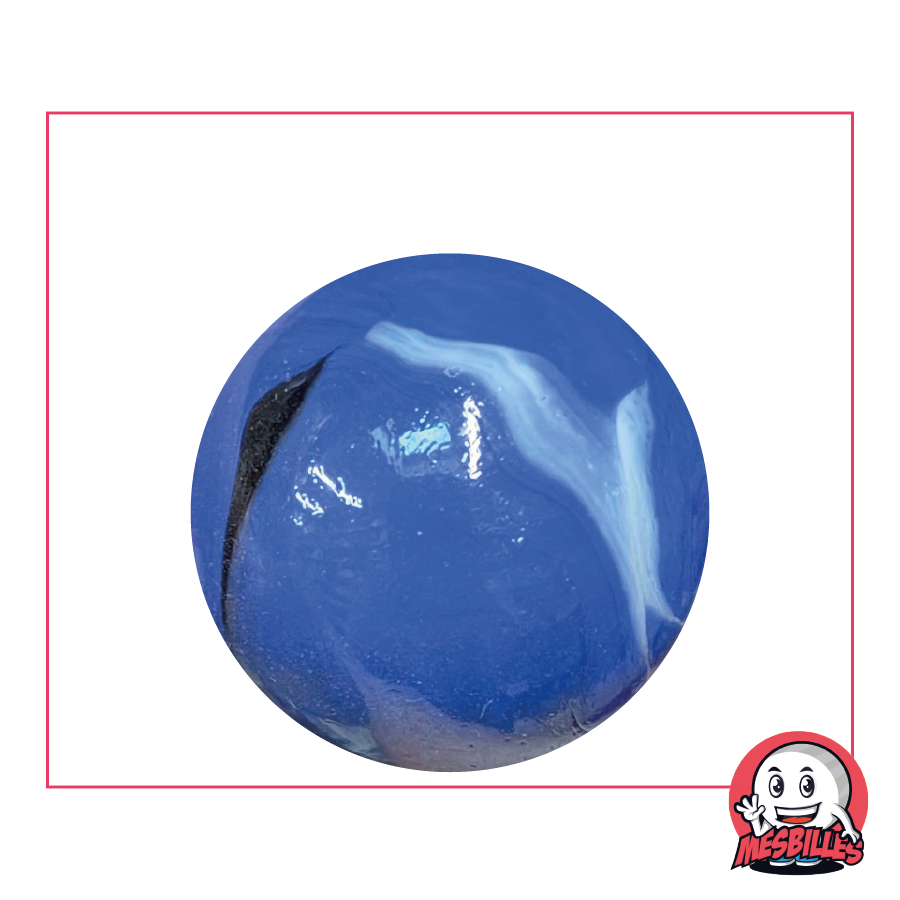 Blaue Porzellanmurmel 35 mm – MeineMurmeln