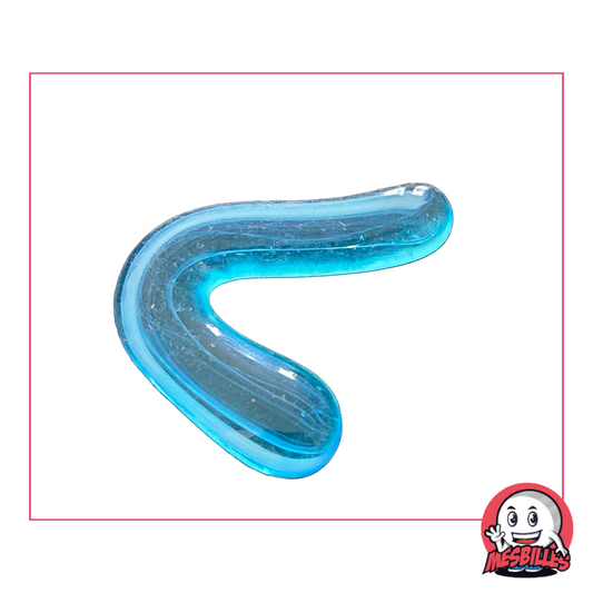 Bille plate Virevolte bleue – Forme unique et délicate en verre
