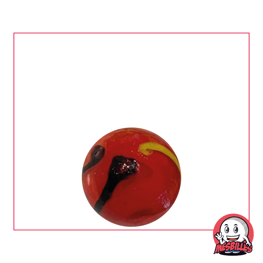 Murmeln Zebra Rot 16 mm, Picassos Inspiration in der Welt der Murmeln, aus opakem Glas