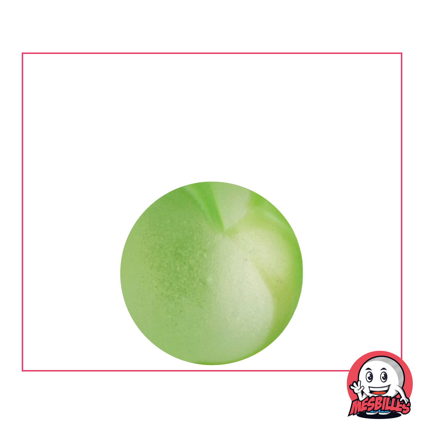 MeineMurmeln - Murmeln aus mattiertem Glas, Murmeln mit grünen Streifen 22 mm