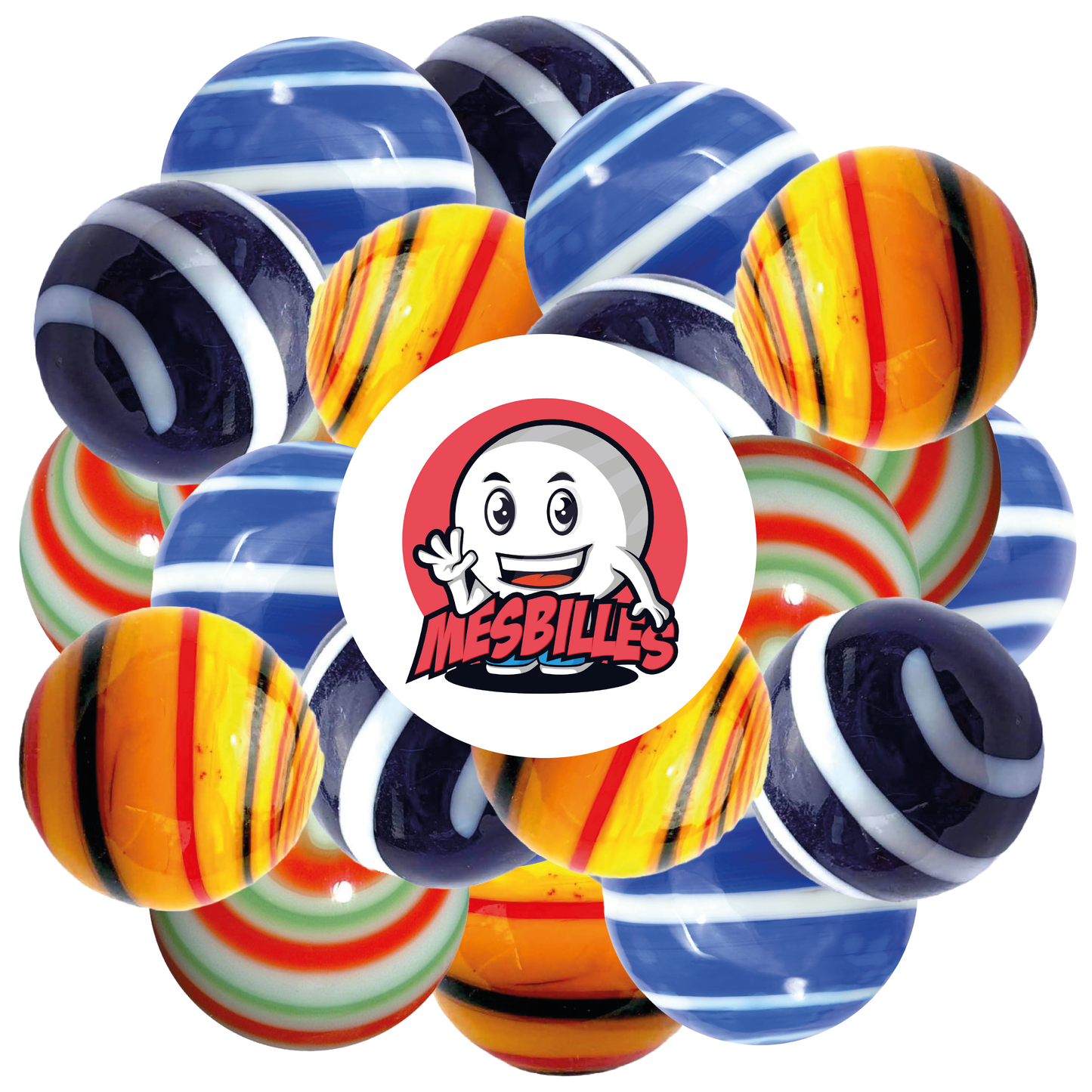 1 Bille Art Équinoxe Bleu 22 mm