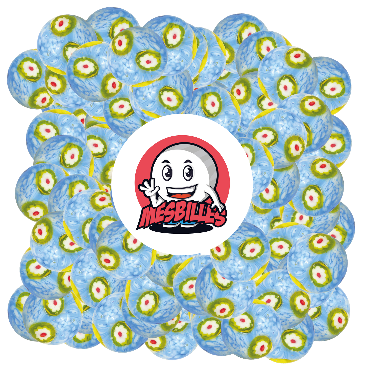 1 Murmel Kunst Wasserlilie 22 mm