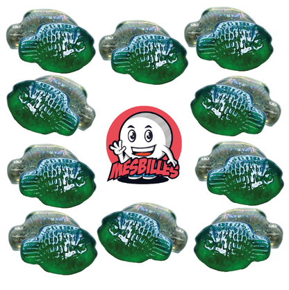 Billes plates en verre translucide Bleu, de forme poisson et d'une taille de 30 mm, est le joyau aquatique qui manque à votre collection. Parfaite pour les échanges entre joueurs. 