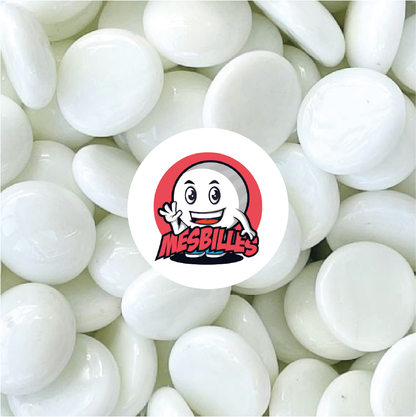 1 Murmeln Flach Perle Weiß 18 mm