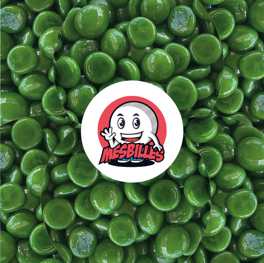 1 Murmeln Flach Dunkelgrün 18 mm