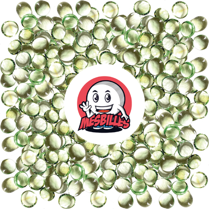 1 Flache Murmel 18 mm Hellgrüne Lupe