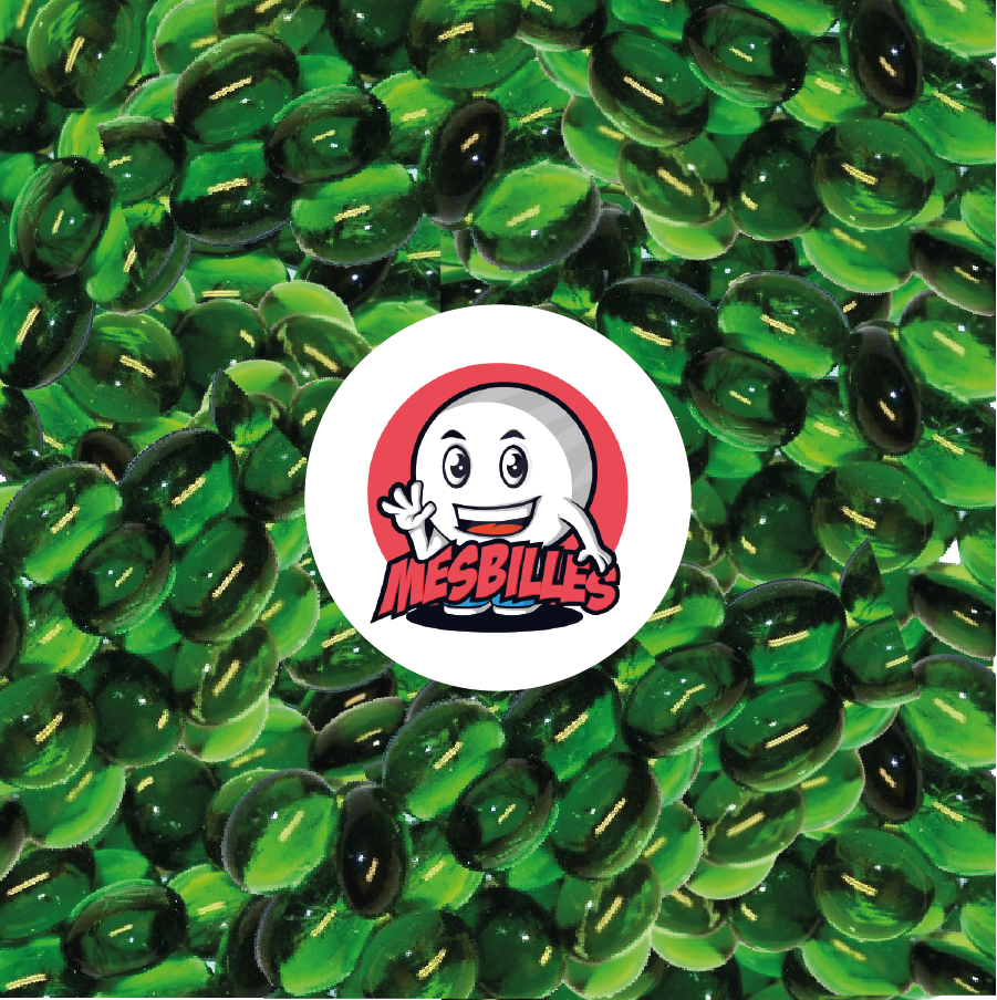 1 Bille Plate Loupe Vert-Foncé 30 mm