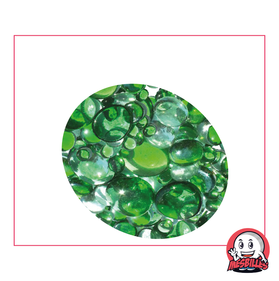 Billes de Verre XL 30-36mm Vert Irisée Billes de Verre XL 30-36mm Vert Irisée