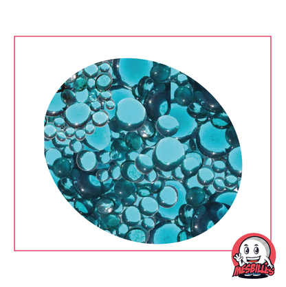 Billes Plates en verre bleues transparentes de 12mm à 30mm