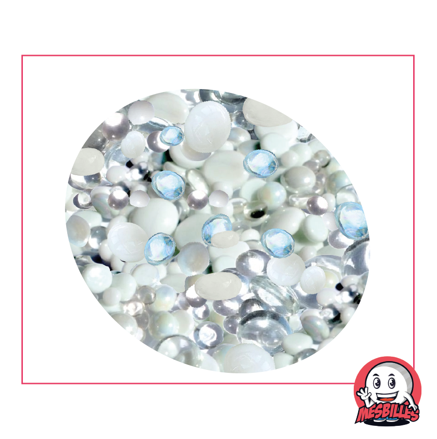 Billes Plates en verre blanc et cristal, opaques et transparentes, 12mm à 30mm