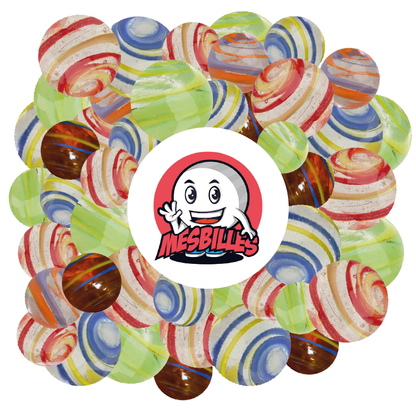 1 Bille Cyclone Vert et Bleu 35 mm