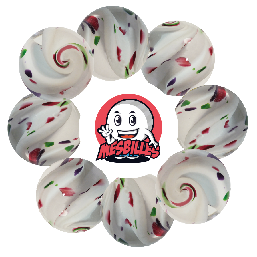 Bille d'Art Plumetis, comme un tissus drapé au coeur d'une Bille de 50mm