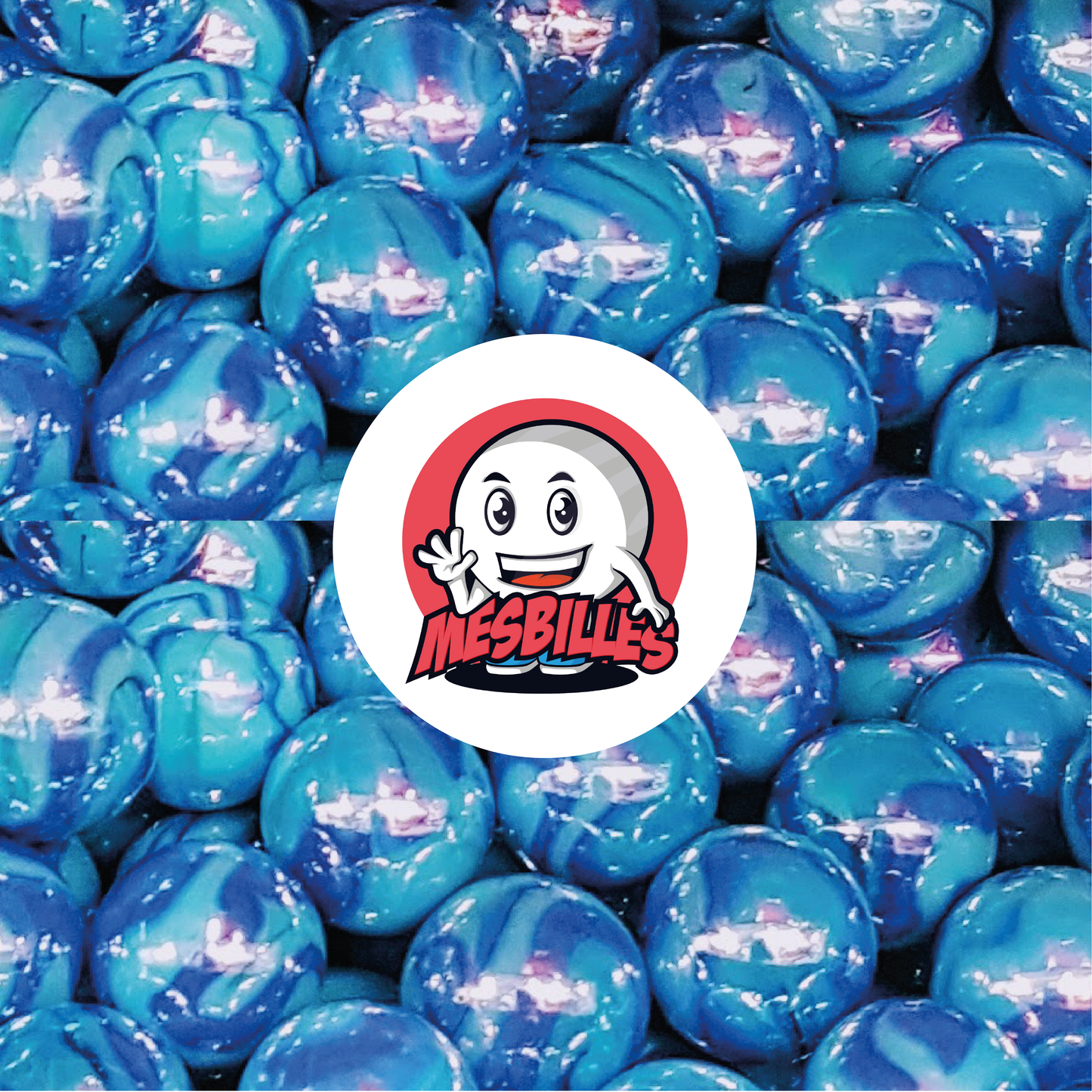 1 Murmel Blau aus China 25 mm