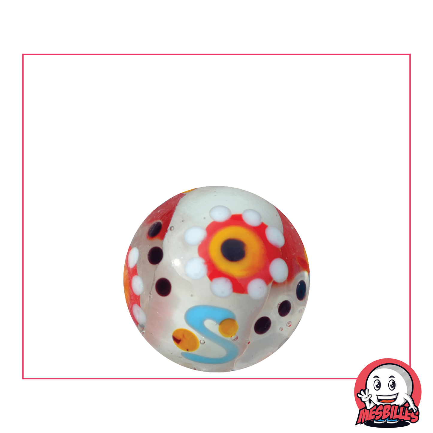 1 Bille Art Engrenage Blanc 22 mm