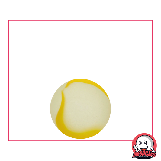 1 Murmeln Gelbe Mattiert 16 mm Mattierte Glasmurmel in Kristallfarbe, teilweise mit Gelb überzogen