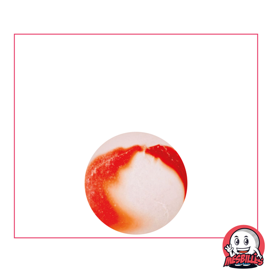 1 Murmeln Rot Mattiert 16 mm Murmeln aus mattiertem Glas in Kristall teilweise mit Rot überzogen