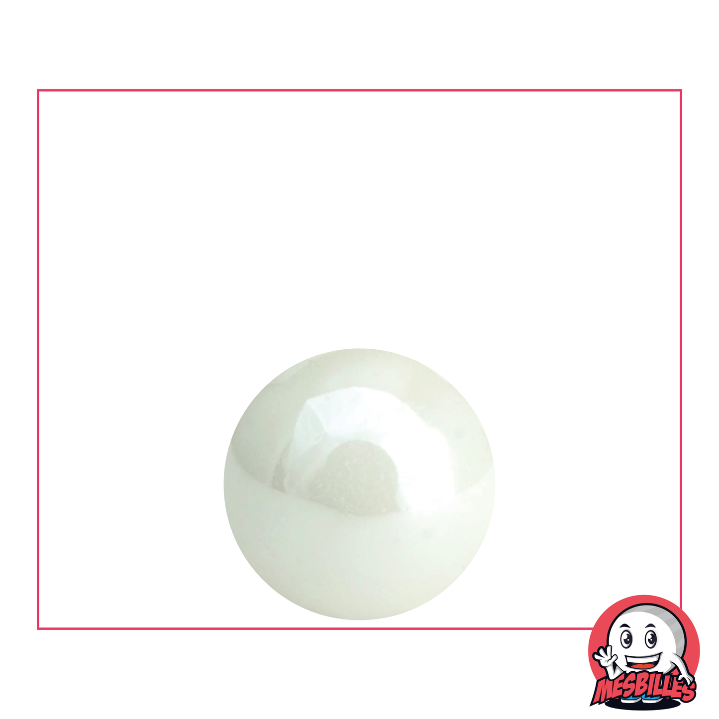 MeineMurmeln - Murmeln Glänzend Weiß Perlmutt opak glänzend 16 mm