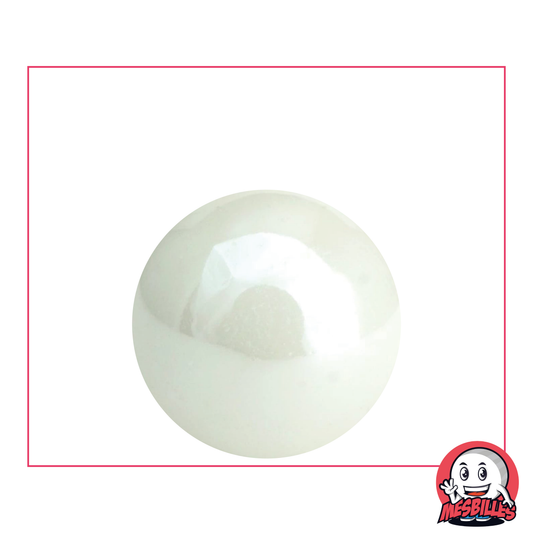 Bille Glossy Blanc de 25 mm, sphère de verre blanc opaque à reflet nacré