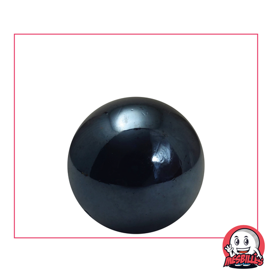 Bille Glossy Noir de 25 mm, sphère de verre noir opaque à surface brillante nacrée