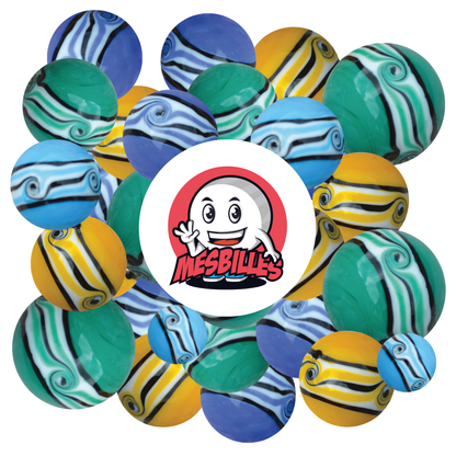 1 Murmeln Kunst Hawaii Türkis 22 mm