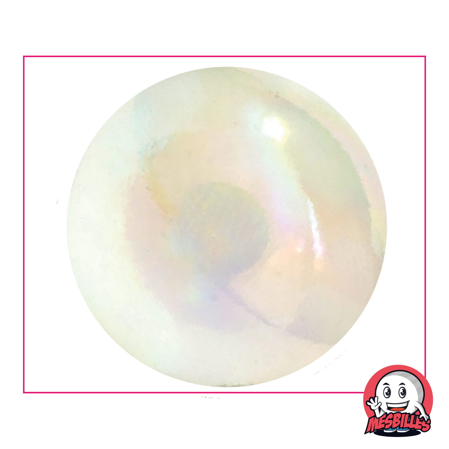 Murmeln Irisierend 50 mm aus transluzentem Kristallglas mit glänzender Oberfläche