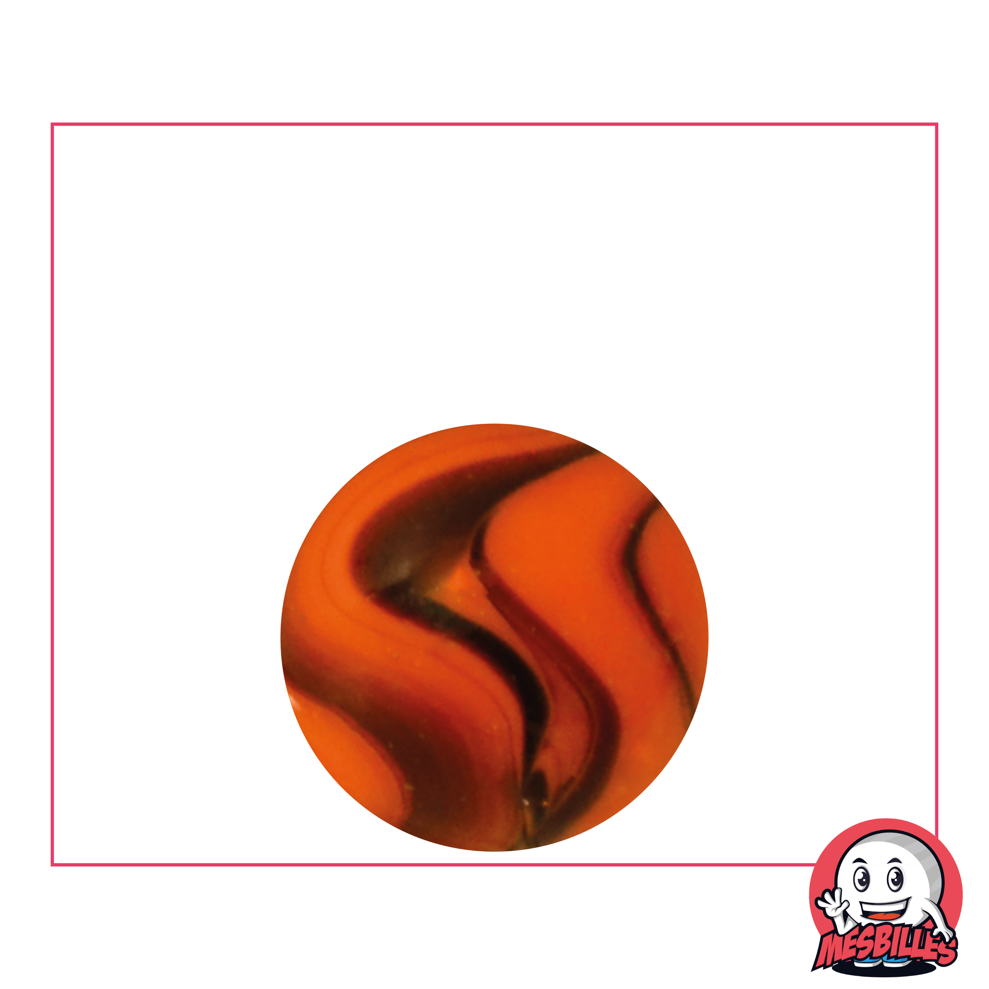 Murmeln Jupiter 22 mm in Orange mit braunen Streifen – MeineMurmeln