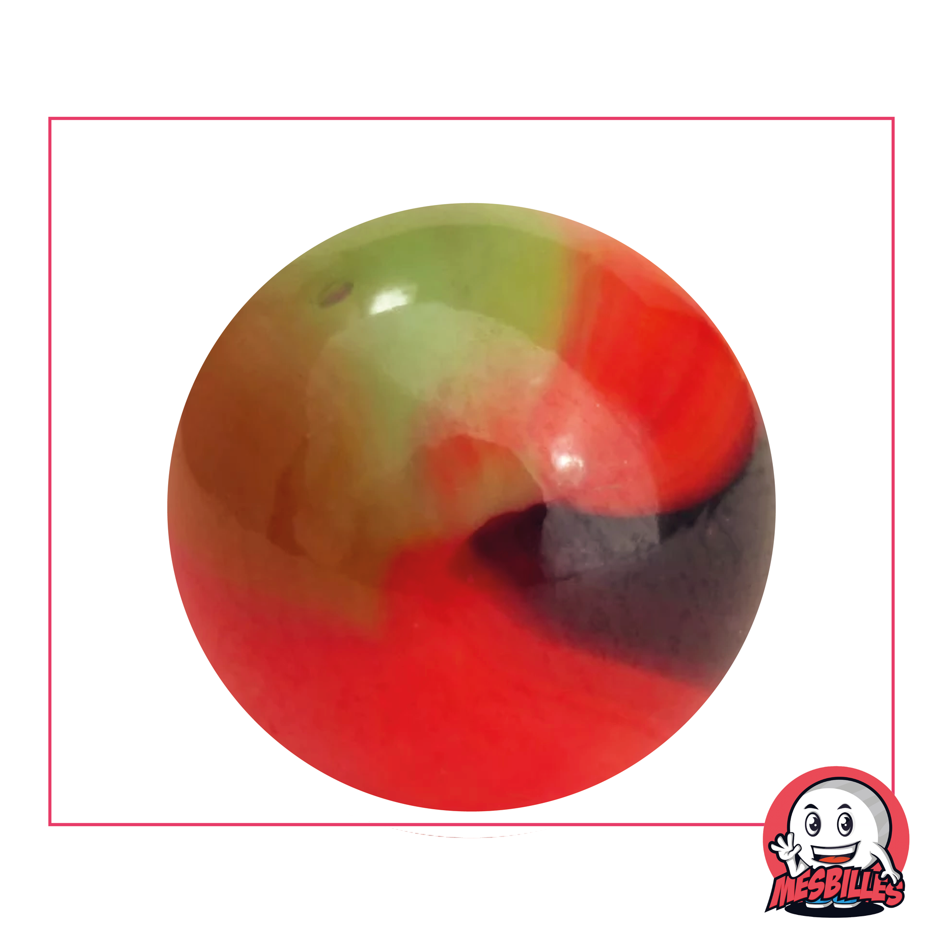 Murmeln Lautrec 42 mm aus opakem orangefarbenem Glas in Porzellanoptik, große Murmeln in Walform