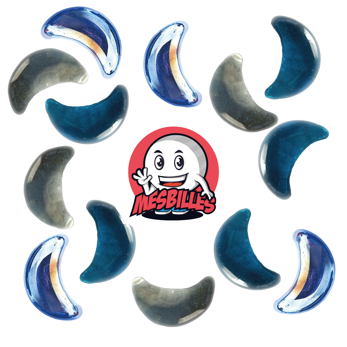 1 Murmeln Mond Blau-Nacht