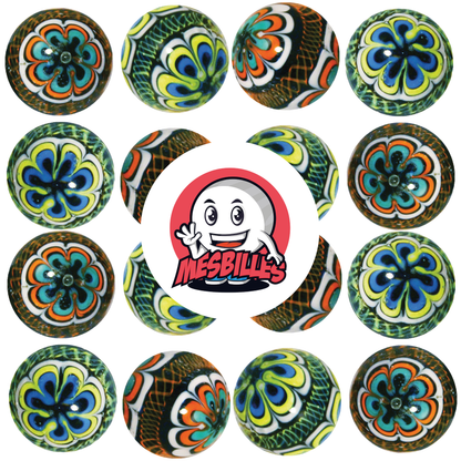 1 Murmeln Mandala Orange 16 mm