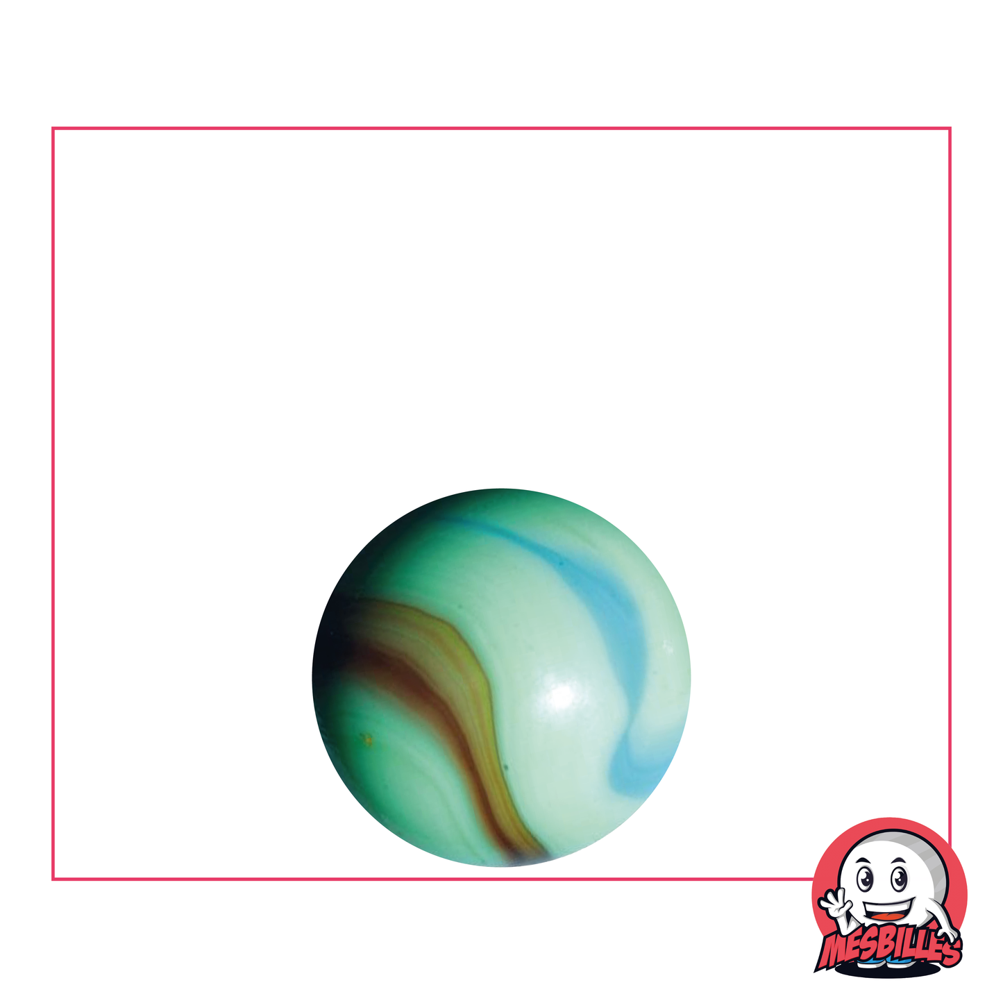 1 Murmeln Matisse 16 mm, Murmeln aus opakem grünem Glas mit Spuren von Grün und Braun