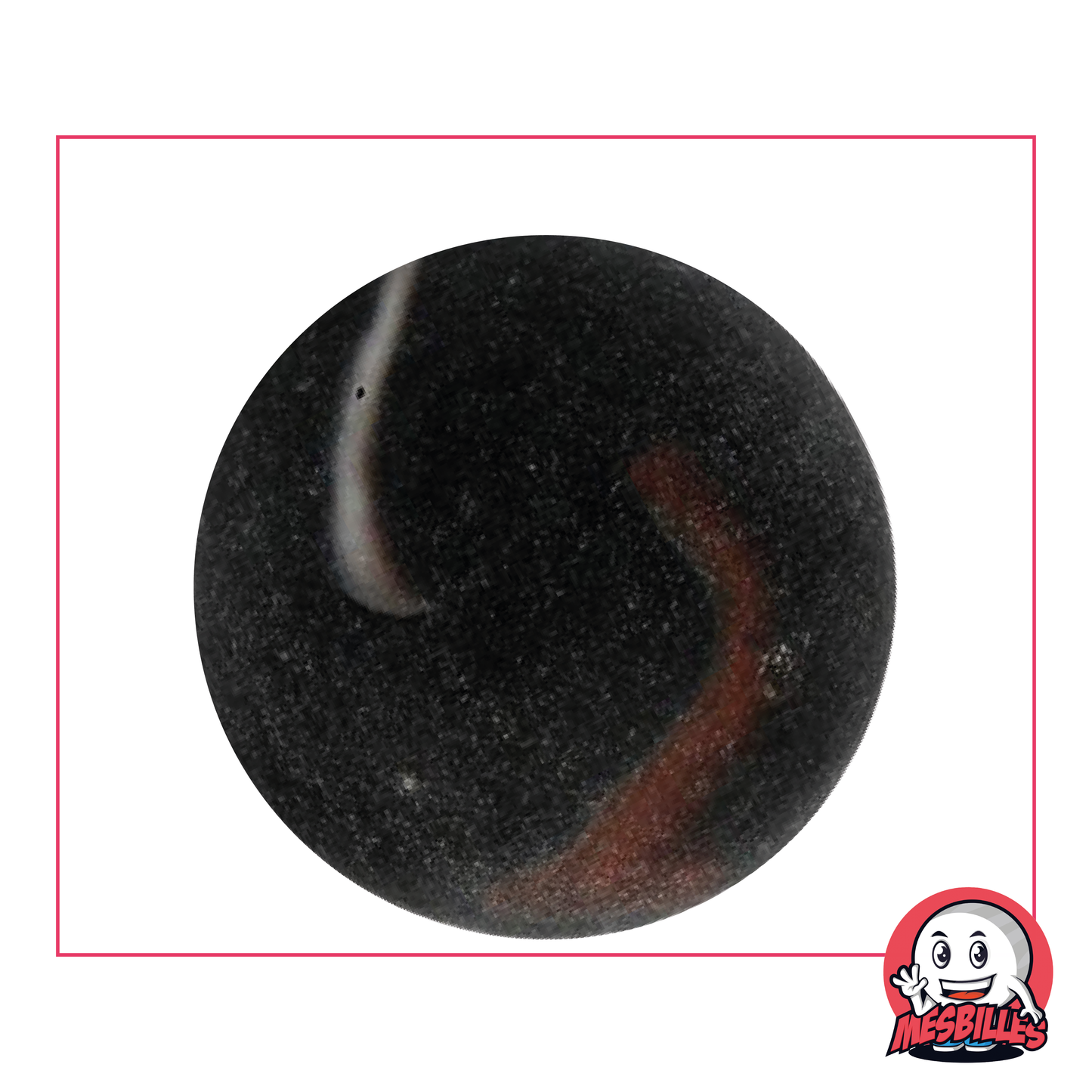 Murmeln Mercure, 42 mm, aus mattiertem schwarzem Glas, Walform, große Murmeln