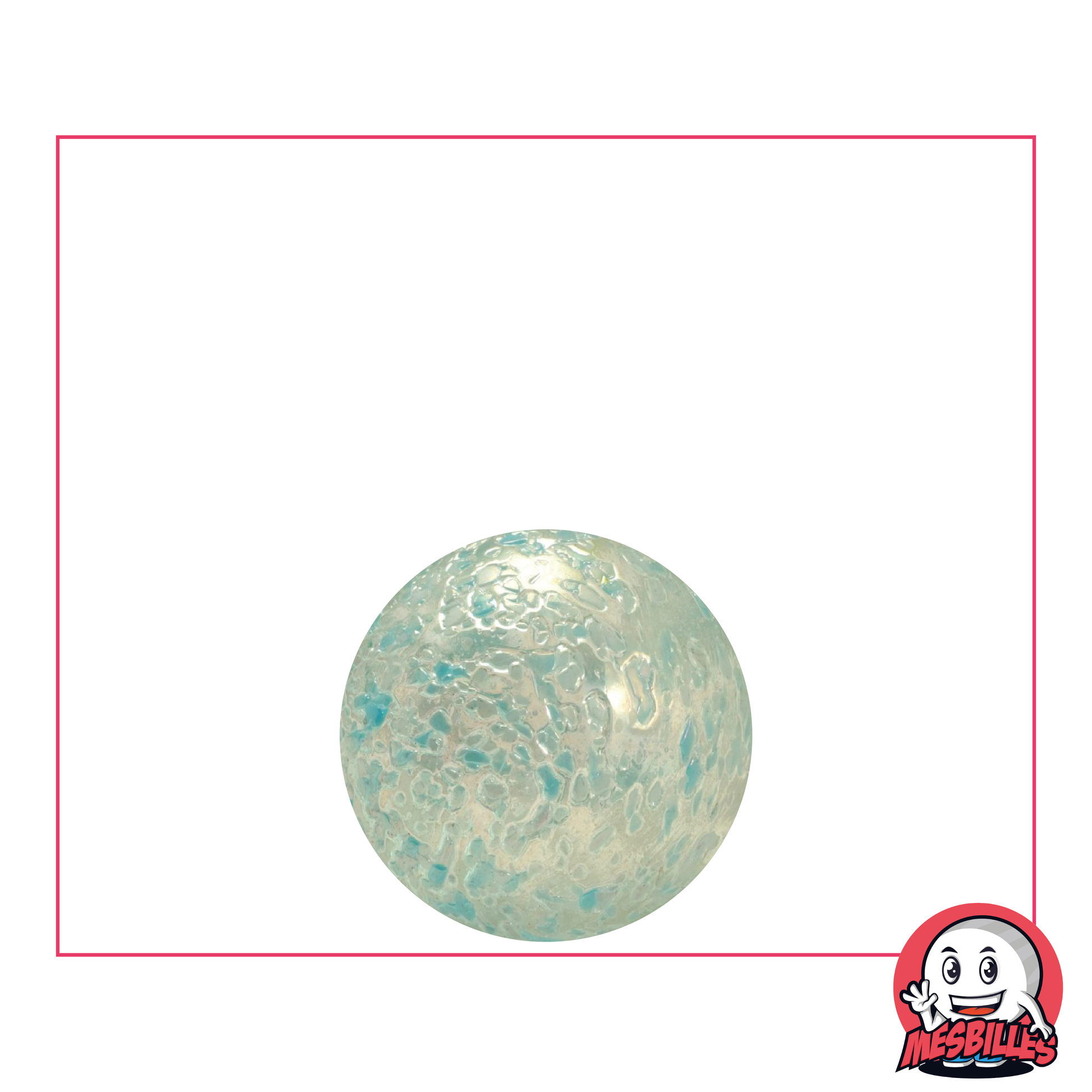 Murmeln Nugget 16 mm Transluzent mit blauen Splitter - MeineMurmeln