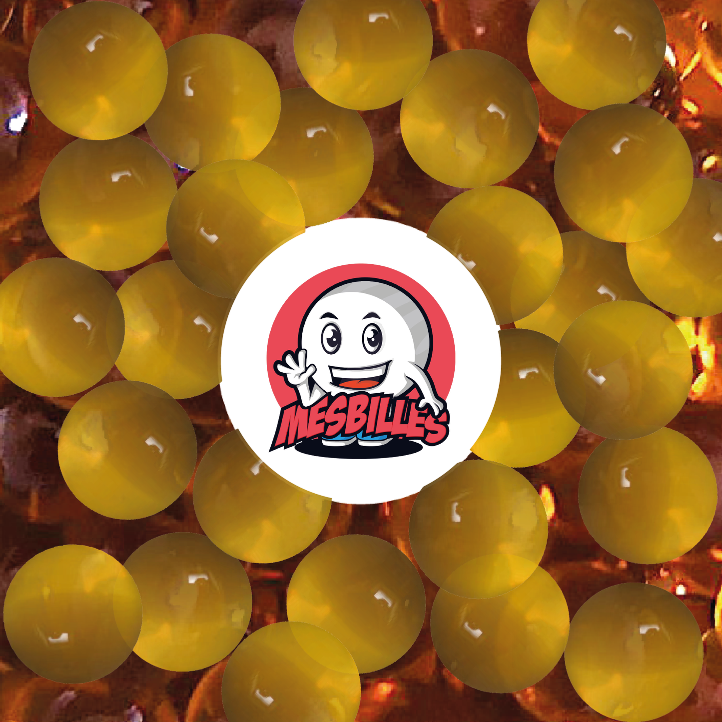 1 Bille verre de bohème Loupe Ambre-Clair 08 mm