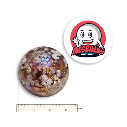 Bille Pépite YSES à côté d'une règle graduée, 16 mm de diamètre