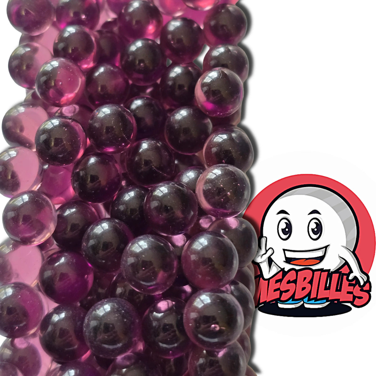 1 Bille verre Bohême Violet 10 mm