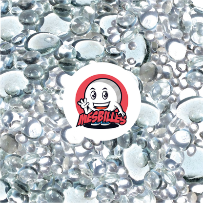 Mascotte MesBilles - Billes Plate cristal, transparentes et translucides brillantes, 12mm-30mm