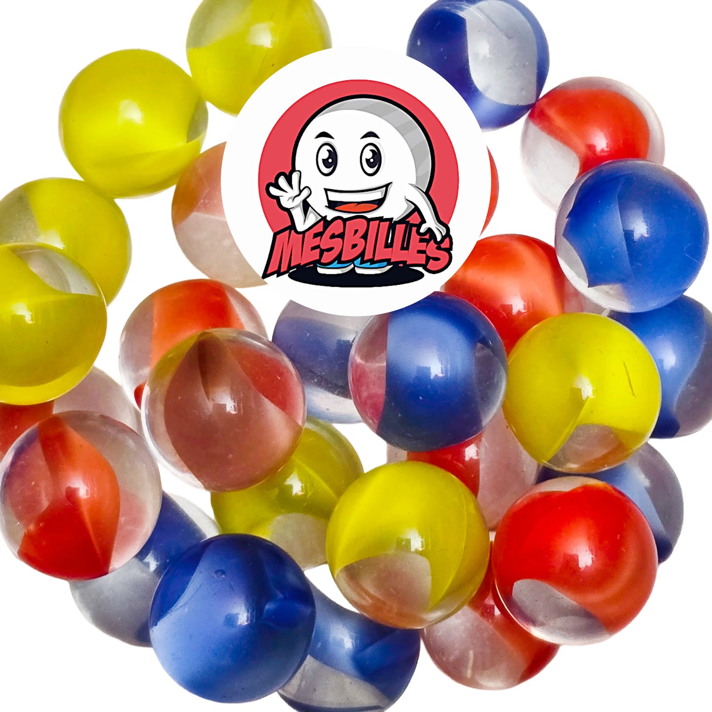 1 Murmel Art Feder Orange 16 mm Böhmisches Glas