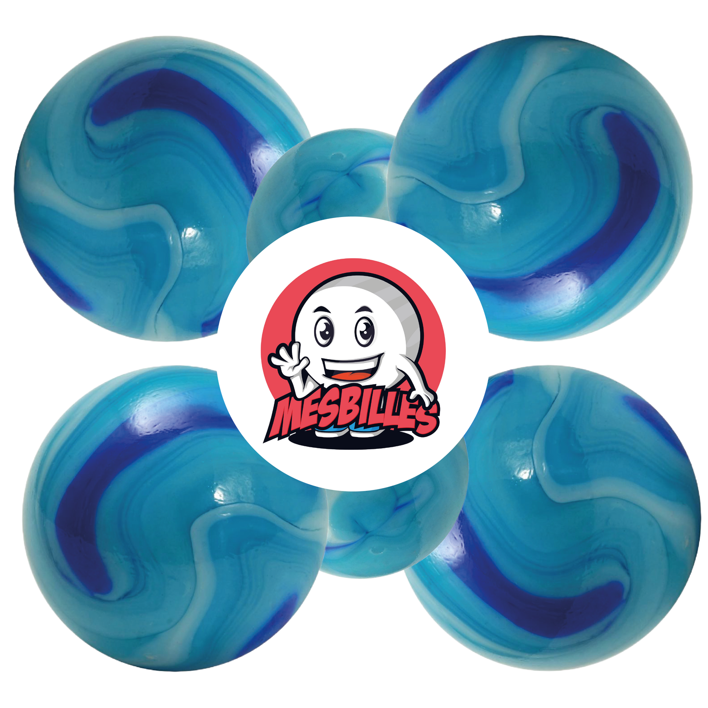 1 Murmel Blue Lagoon 50 mm