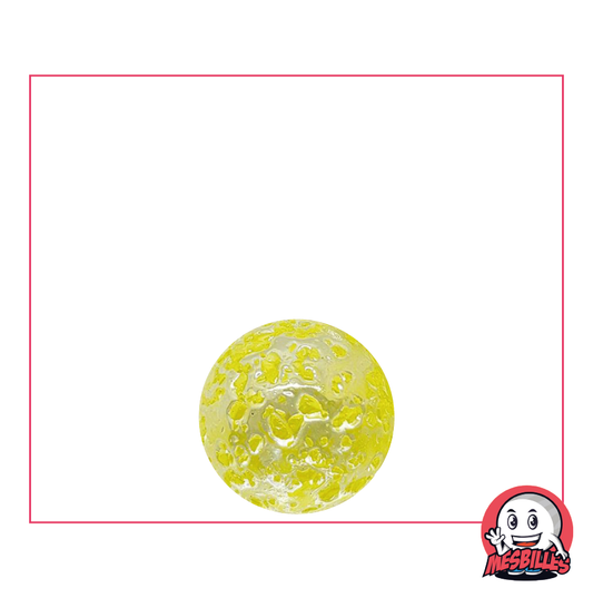 Murmeln Nugget 14 mm transluzentes Glas mit gelben Splitter - MeineMurmeln