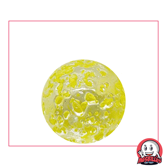 Murmeln Nugget 25 mm transluzentes Glas mit gelben Splitter - MeineMurmeln