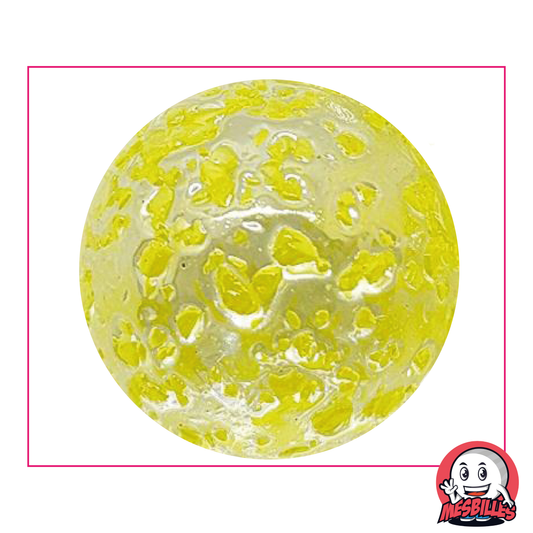 Bille Pépite 50 mm verre translucide éclats jaune - MesBilles