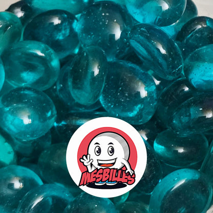 Petit Galet en verre Translucide de Couleur Aqua, Collection Bille Loupe.