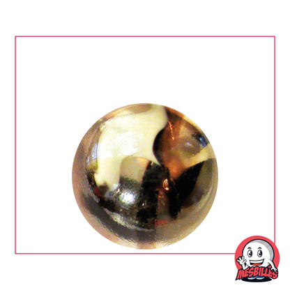 Bild des Maskottchens Meine Murmeln umgeben von Polarmurmeln 25 mm transparentes Glas Kristall braun