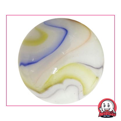 Murmeln 50 mm, altmodischer Porzellan-Look, bunte Streifen, sehr große Murmeln