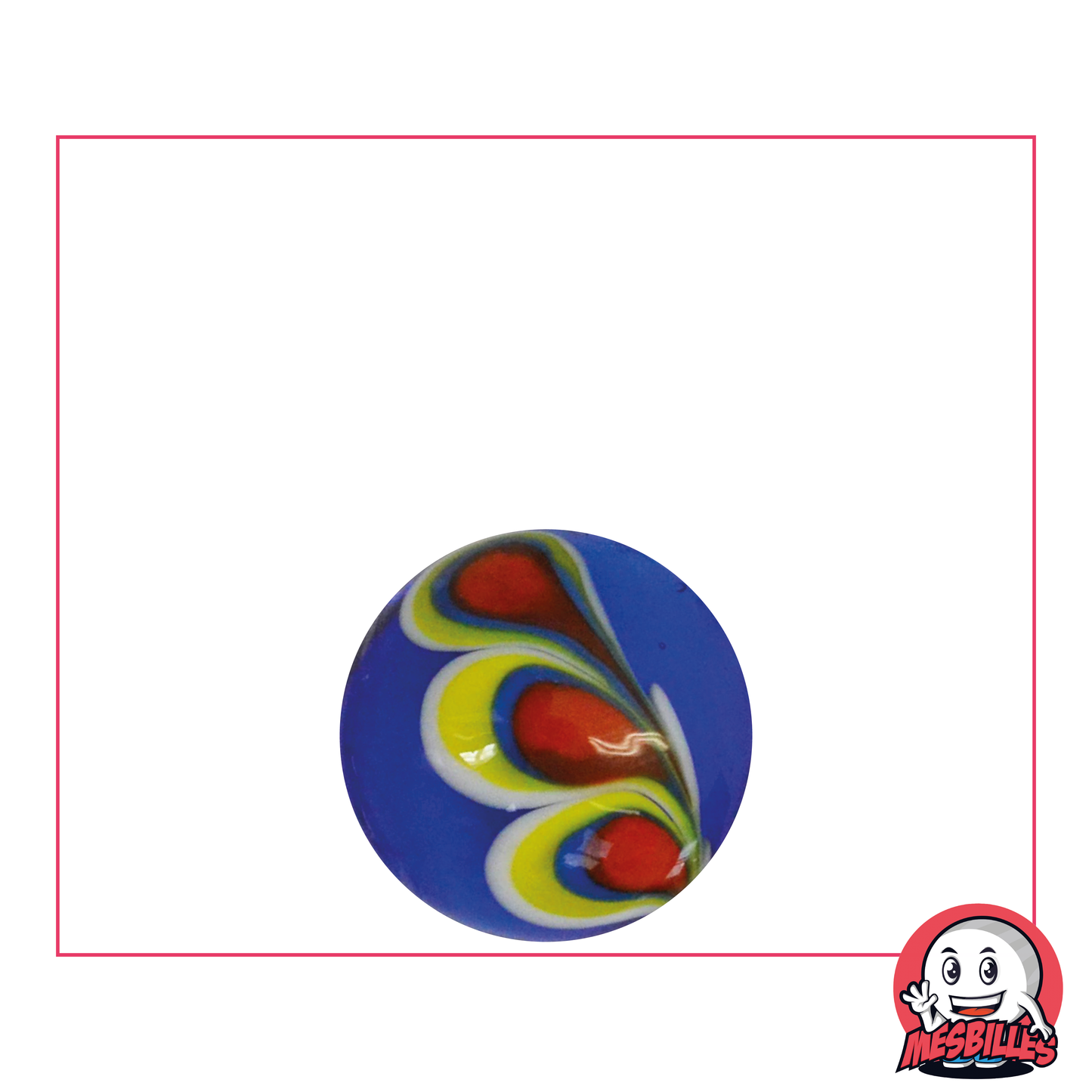 1 Murmeln Pfau Blau 16 mm